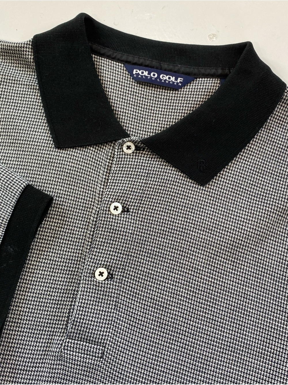 Ralph Lauren Polo Golf Black and White Mini herringbone Polo